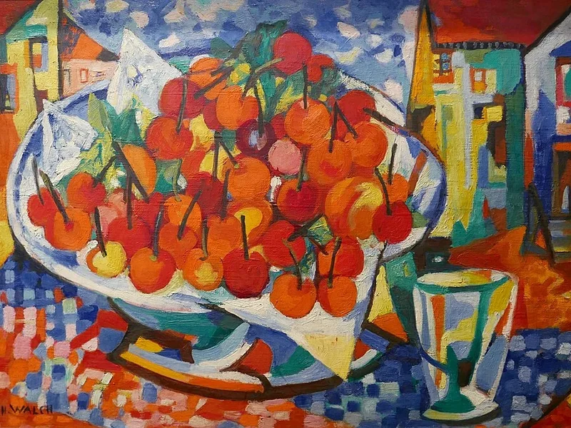 1896-Charles Walch - Piatto con ciliegie